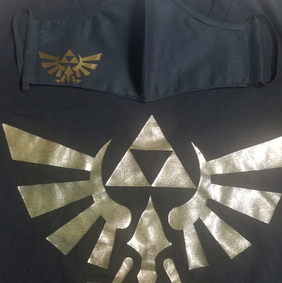 Fabric Mask and tshirt combo triforce zelda - Picture 5 of 8
